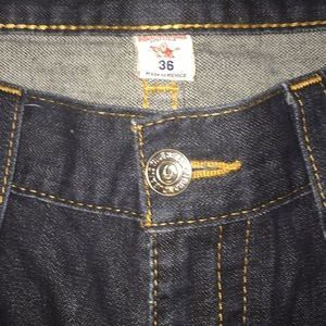 true religion dark blue straight jeans
